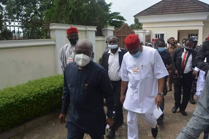 Alex Otti with Orji Uzor Kalu
