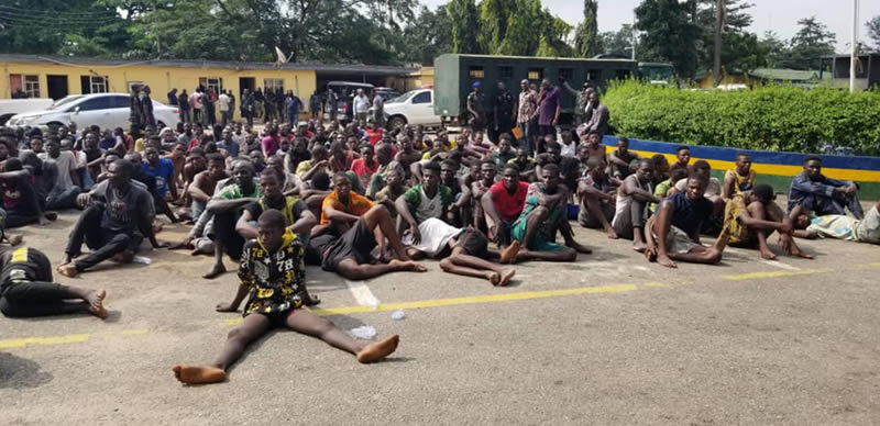 The Suspected arsonists in Lagos