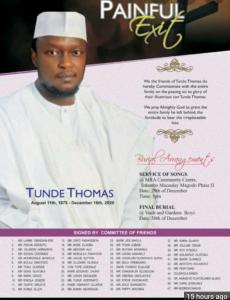 Tunde Thomas obituary