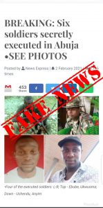 The Army flagged report as fake news
