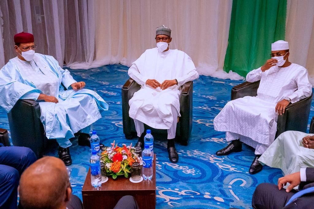 Mohamed Bazoum, Muhammadu Buhari and Mahamat Deby