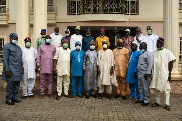 Rauf Aregbesola with members of The Osun Progressive