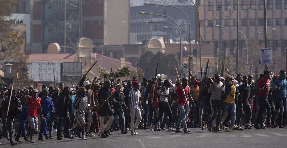 Zulu protesters in South Africa
