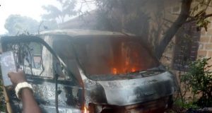 Burnt vehicle in Imo