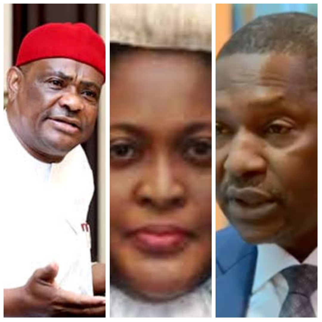 Nyesom Wike, Mary Odili and Abubakar Malami