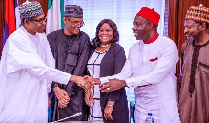 President Muhammadu Buhari and Professor Charles Chukwuma Soludo