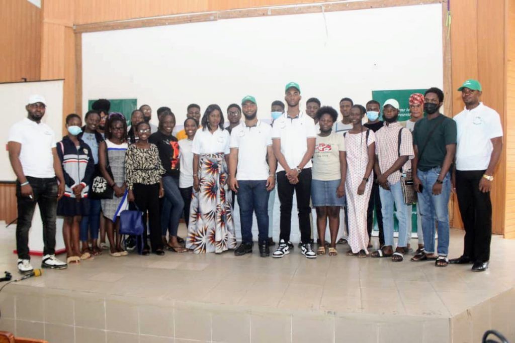 Emeka Obasi Jnr (M) with participants during his press conference in Lagos on Tuesday, January 25, 2022.