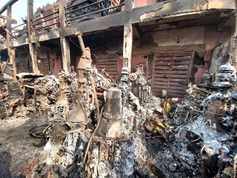 Ladipo spare parts market fire
