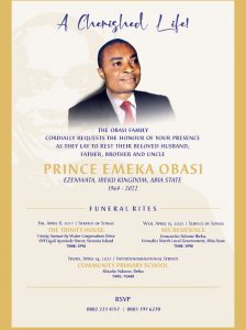 Links: Join service of songs for late Prince Emeka Obasi, Business Hallmark publisher