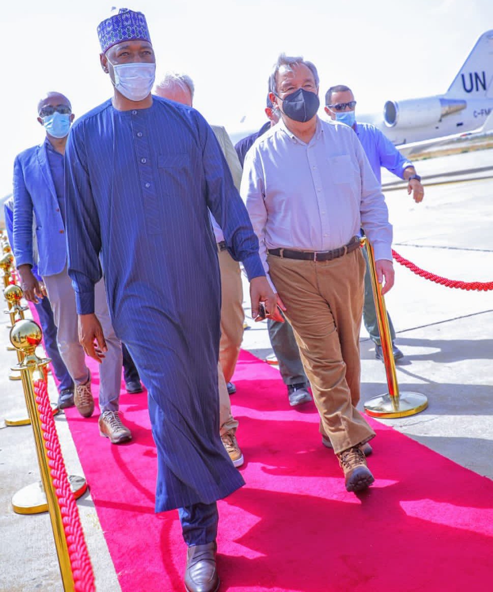 UN secretary general, António Guterres arrives Borno State [PHOTOS]