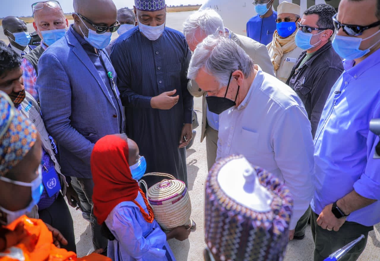 UN secretary general, António Guterres arrives Borno State [PHOTOS]