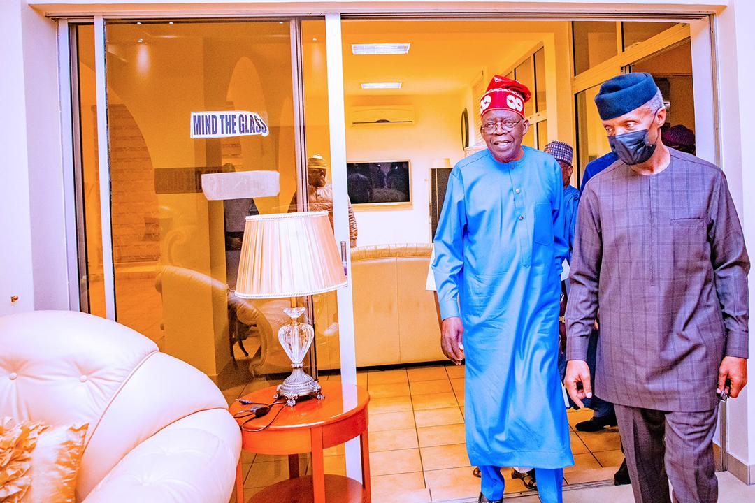 JUST IN: Tinubu visits Osinbajo in Abuja, as VP congratulates ex-Lagos gov