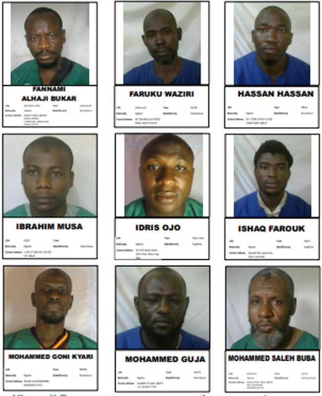 PHOTOS: FG discloses identities of terrorists who escaped from Kuje prison