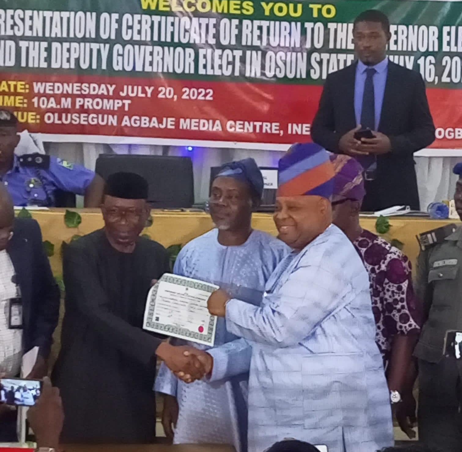 BREAKING: INEC gives Osun guber-elect, Adeleke certificate of return