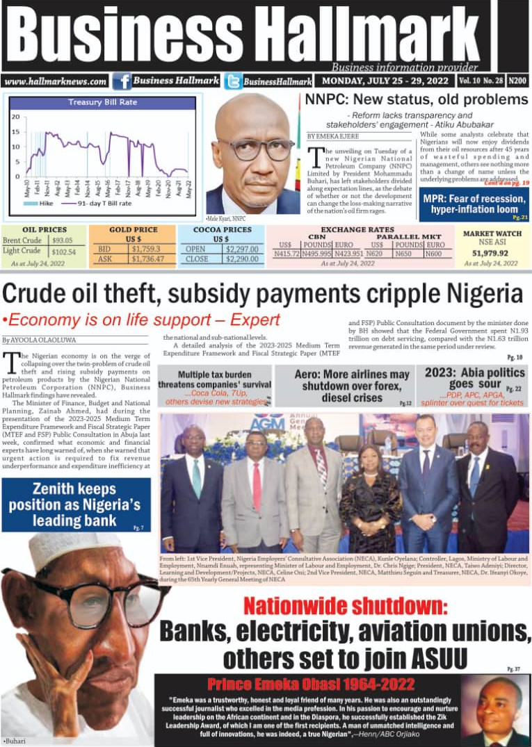 Stories in today's edition of Business Hallmark 