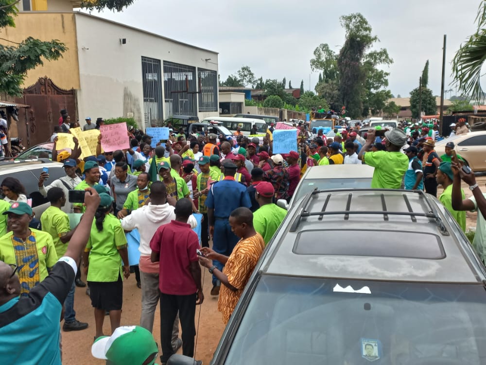 Pictures, video: NLC protests in Ibadan