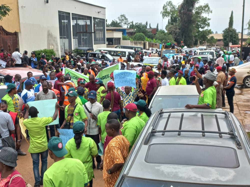 Pictures, video: NLC protests in Ibadan