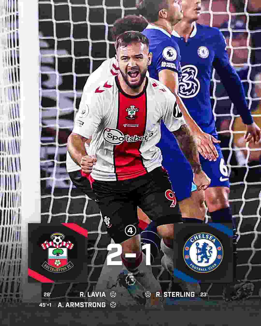 EPL: Southampton beat Chelsea 2-1
