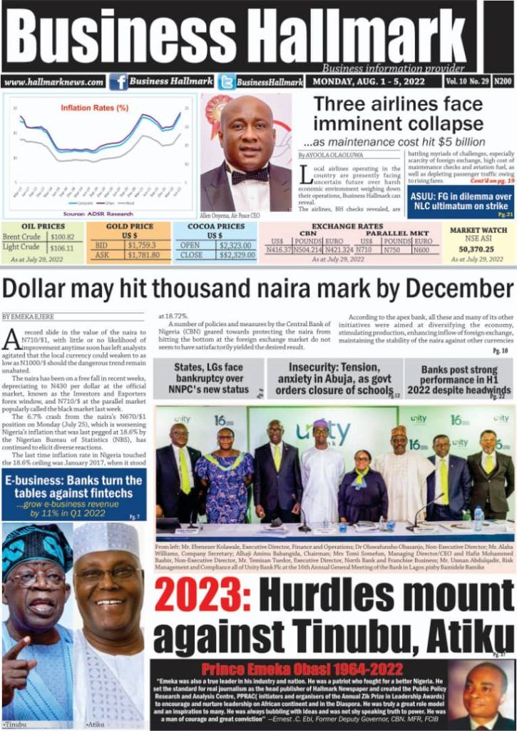 Stories in today's edition of Business Hallmark