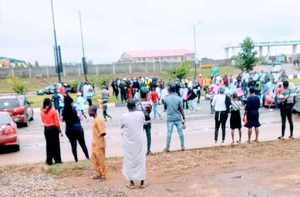VIDEO: Students protest at Lagos airport over ASUU strike