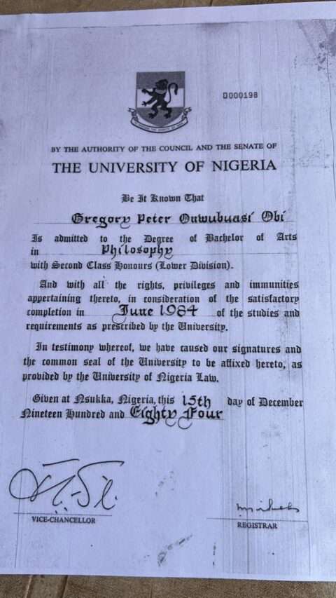 Obi's ex-aide shares his UNN certificate, asks Tinubu, Atiku to do same