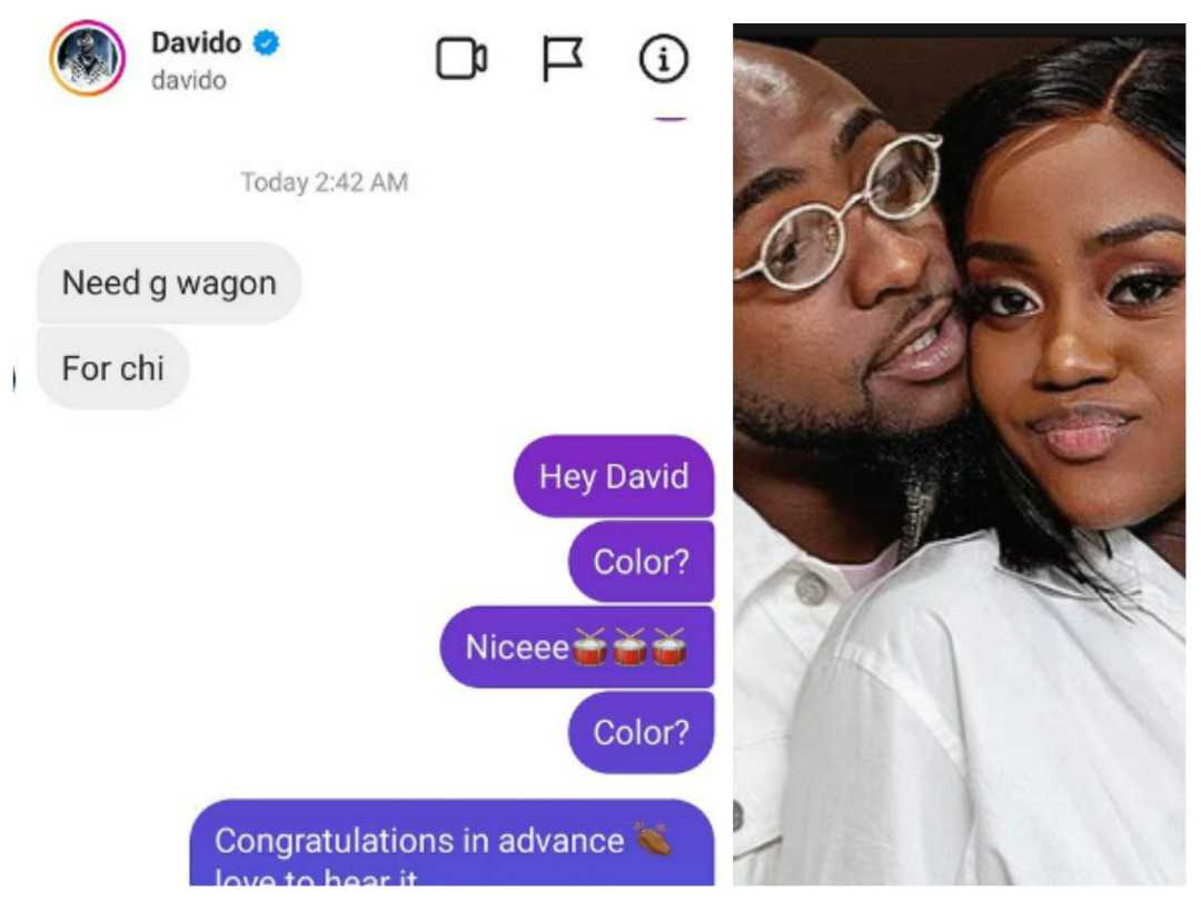 Davido orders G-Wagon for fiancee, Chioma