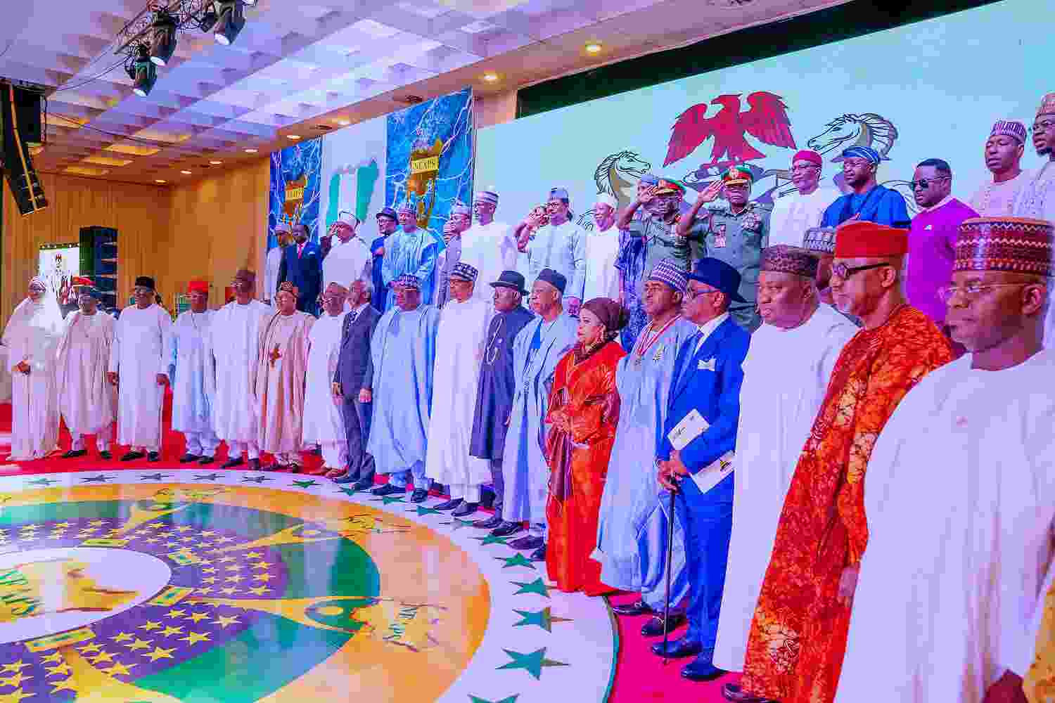 Buhari confers public service awards on Jonathan, Wike, Gbaja, 41 others