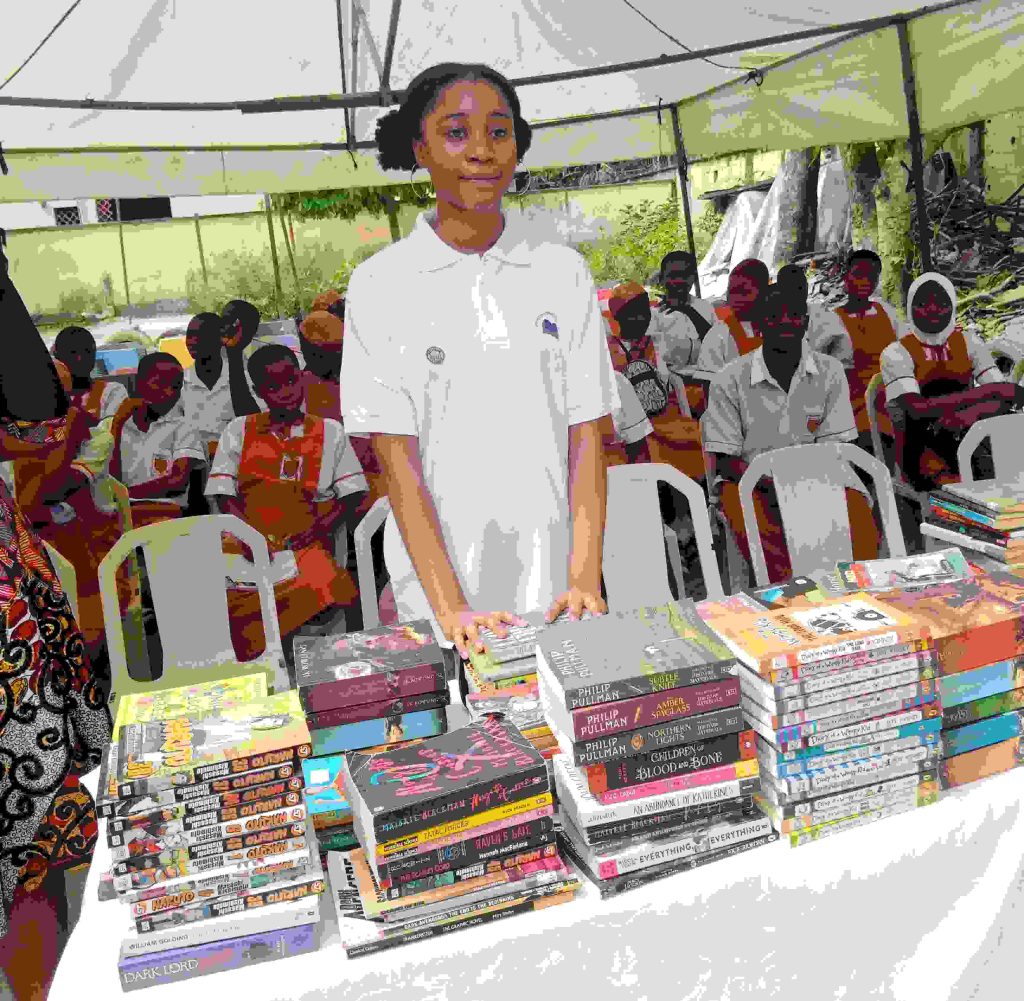 Kamsi Obasi’s foundation, Future Redefined donates books to Barrel Senior Secondary School students