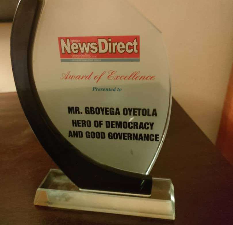 Oyetola honoured as hero of democracy, good governance