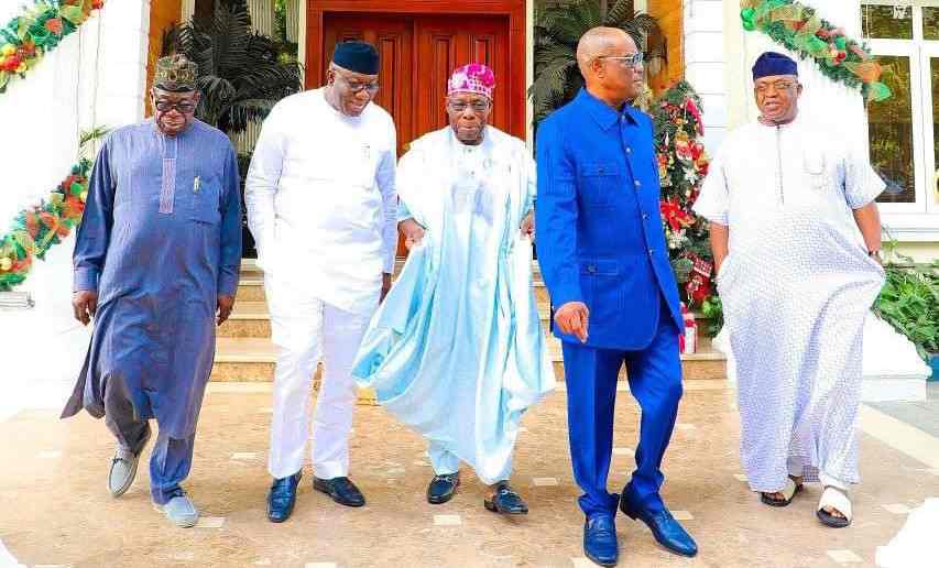 Olusegun Obasanjo, Kayode Fayemi meet Wike in Rivers