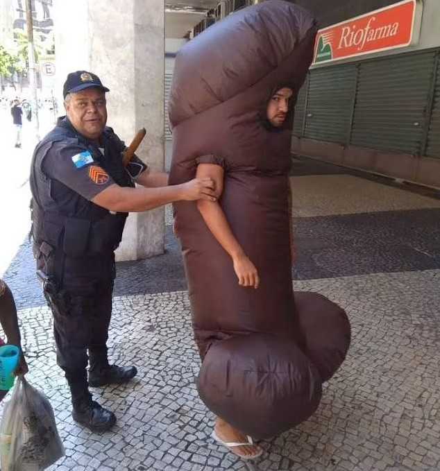 Man dressed as 7ft penis arrested after women accused him of harassment
