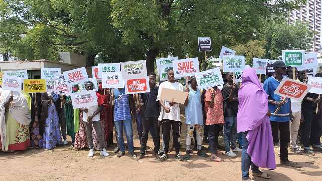 Election: Group protests in Abuja, demands fresh polls