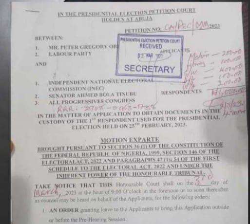 Peter Obi files suit against INEC, Tinubu at tribunal