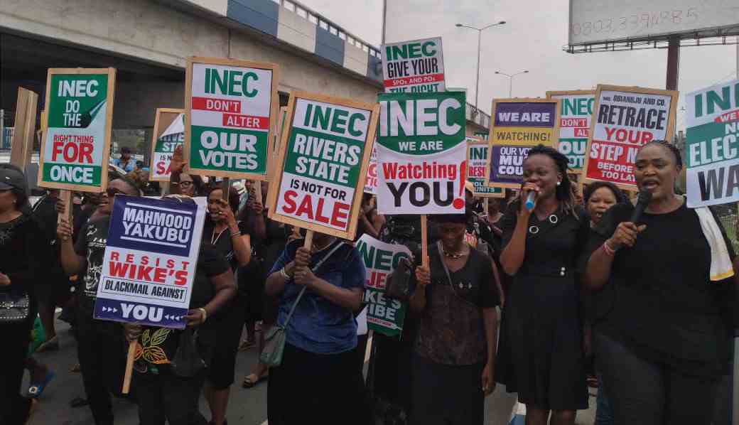 Rivers women protest presidential election results