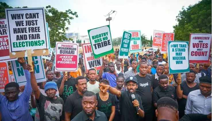 Protesters besiege NASS, demand fresh elections