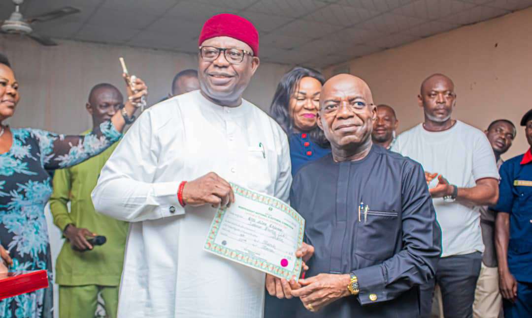 Abia governor-elect, Alex Otti gets certificate of return, hails Prof Nnenna Oti