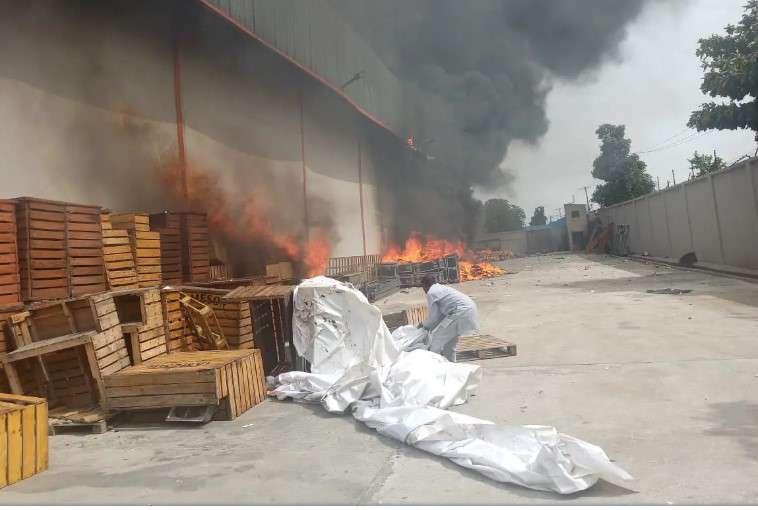 Goods worth millions destroyed as fire razes warehouse in Lagos
