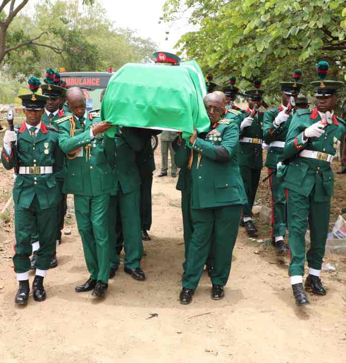 PHOTOS: Remains of Gen. Texas Chukwu, ex-Army spokesman buried in Abuja