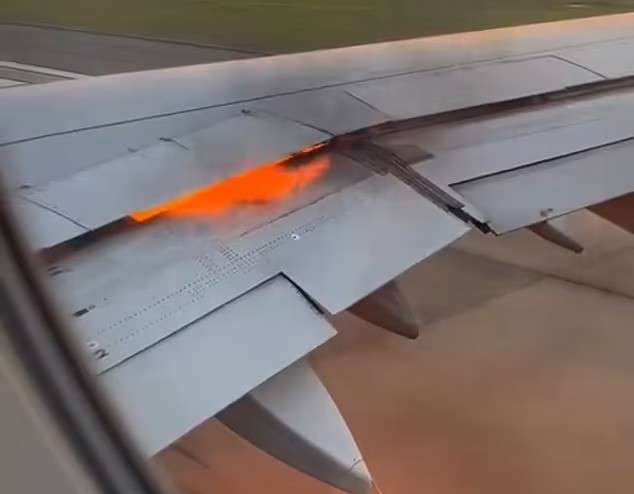 Airline plane catches fire mid-air