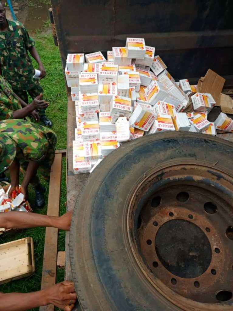 PHOTOS: Soldiers intercept truck-load of smuggled ammunition heading to Onitsha