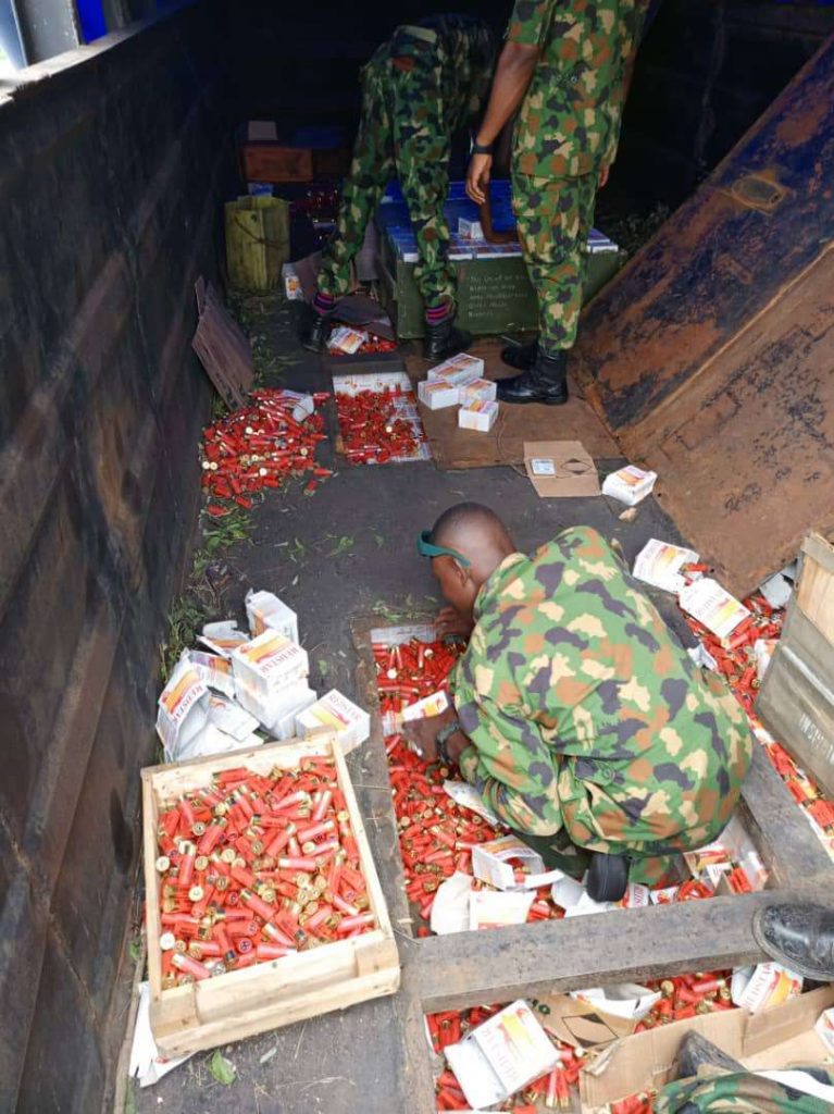 PHOTOS: Soldiers intercept truck-load of smuggled ammunition heading to Onitsha