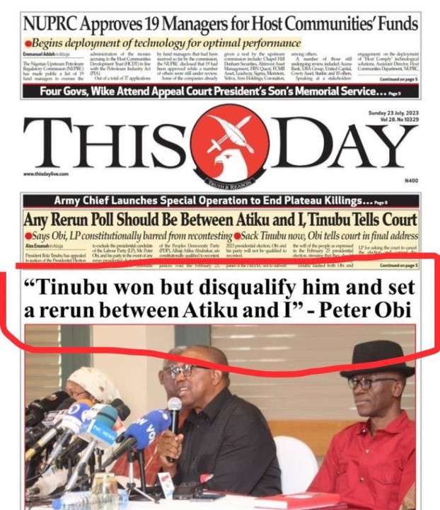 APC faking ThisDay headline