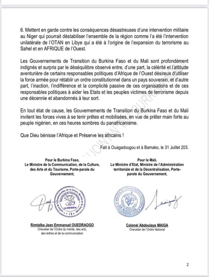 Mali, Burkina Faso, Guinea shun ECOWAS, back Niger coup leaders