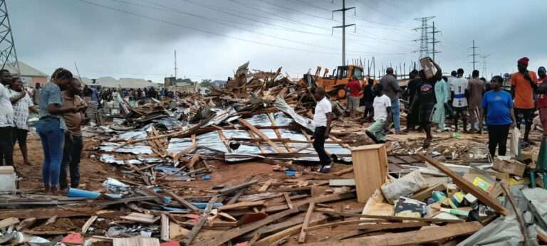 BREAKING: Popular building materials market in Abuja demolished
