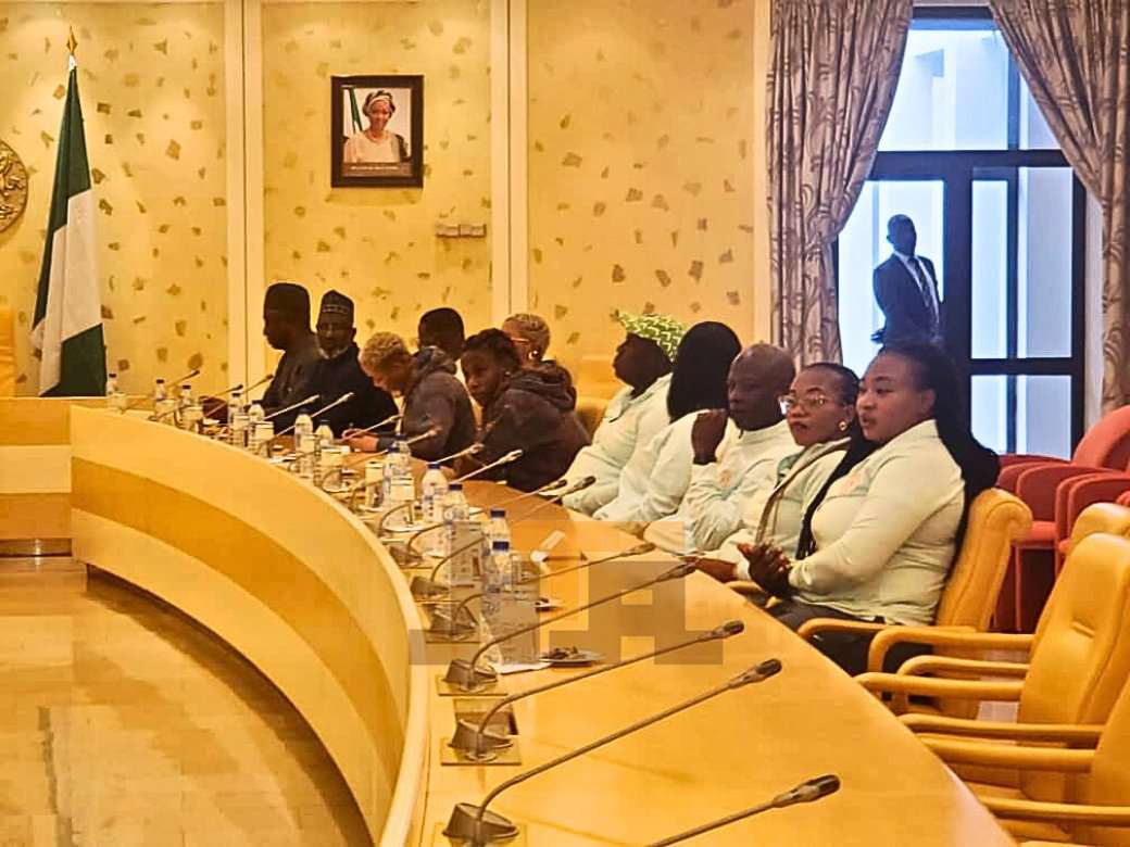 Remi Tinubu hosts Super Falcons at Presidential Villa