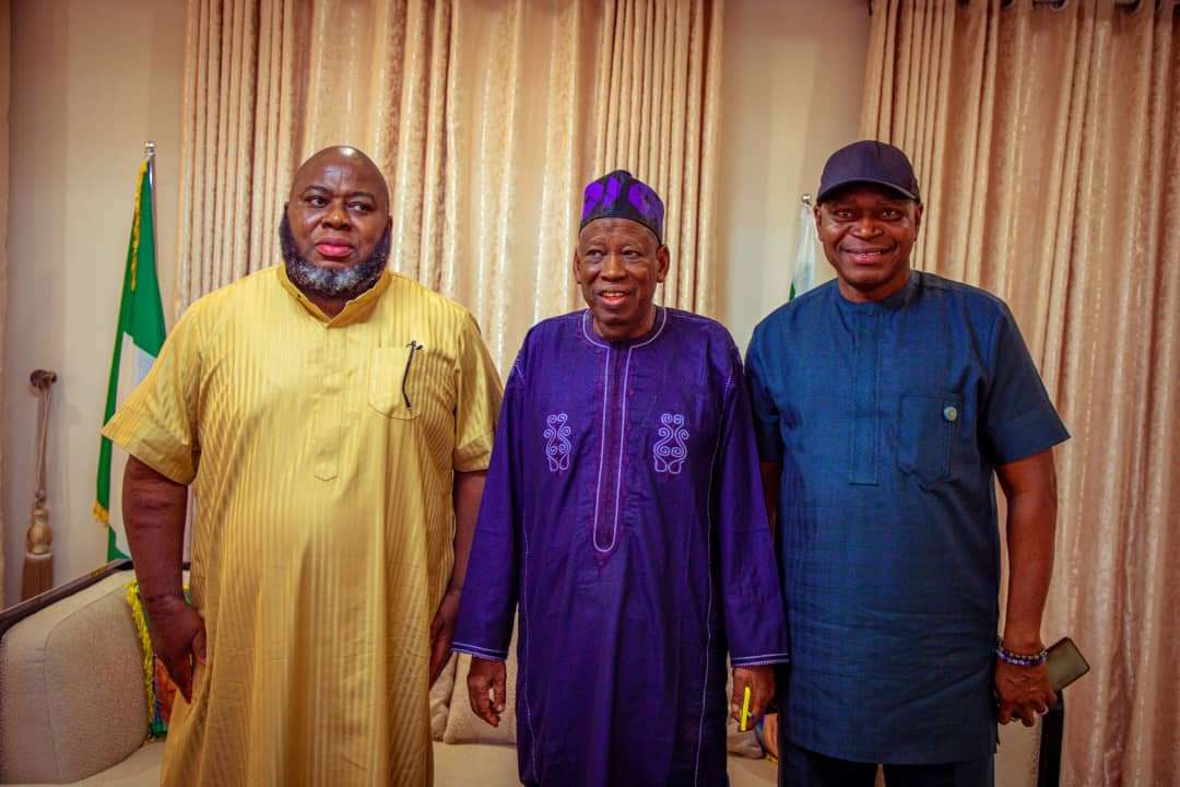 PHOTOS: Asari Dokubo pays congratulatory visit to APC chair, Ganduje in Abuja