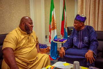 PHOTOS: Asari Dokubo pays congratulatory visit to APC chair, Ganduje in Abuja