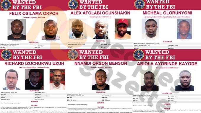 Cyber fraud: FBI unveils list of six most wanted Nigerians in US