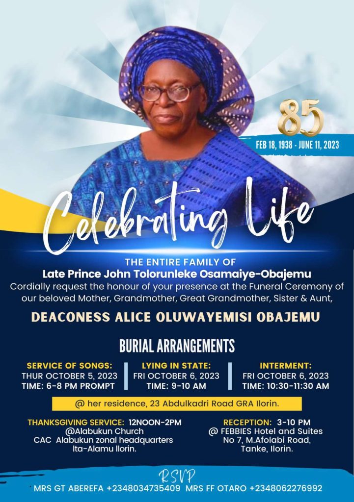 Alice Obajemu's final home call