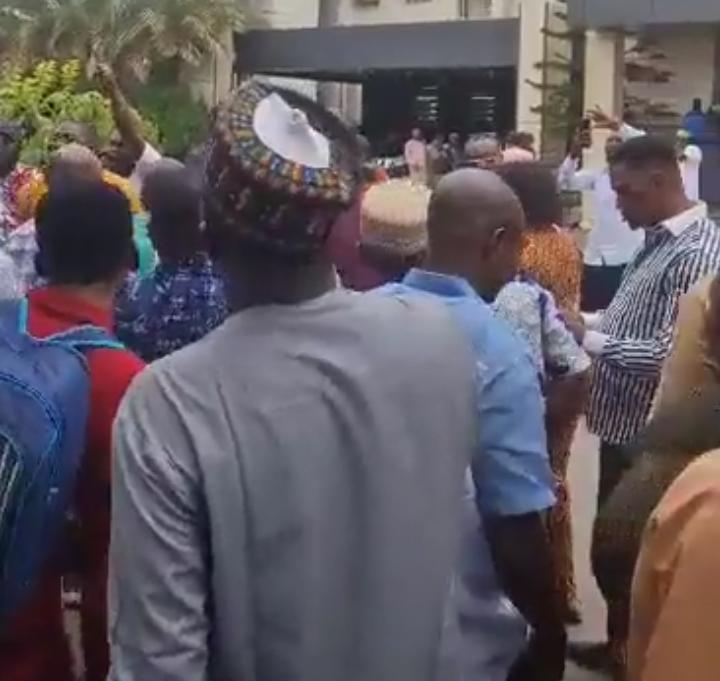 Workers protest against Umahi, demands his sack after he locks them out over lateness